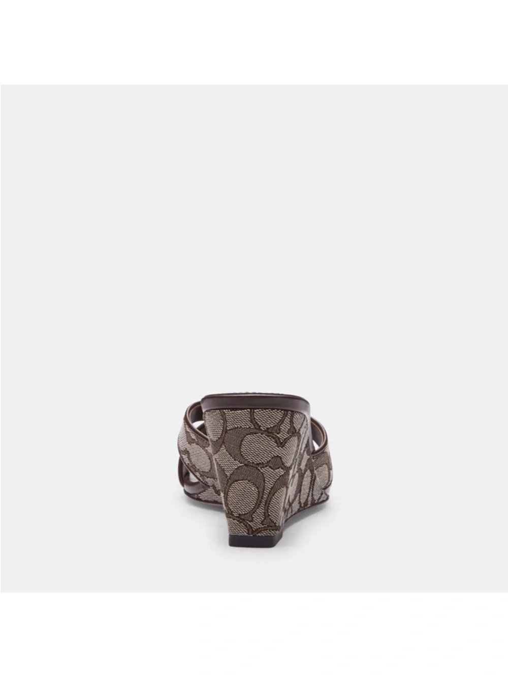 Coach Brown Signature Canvas Wedge Sandals - Picture 4 of 6